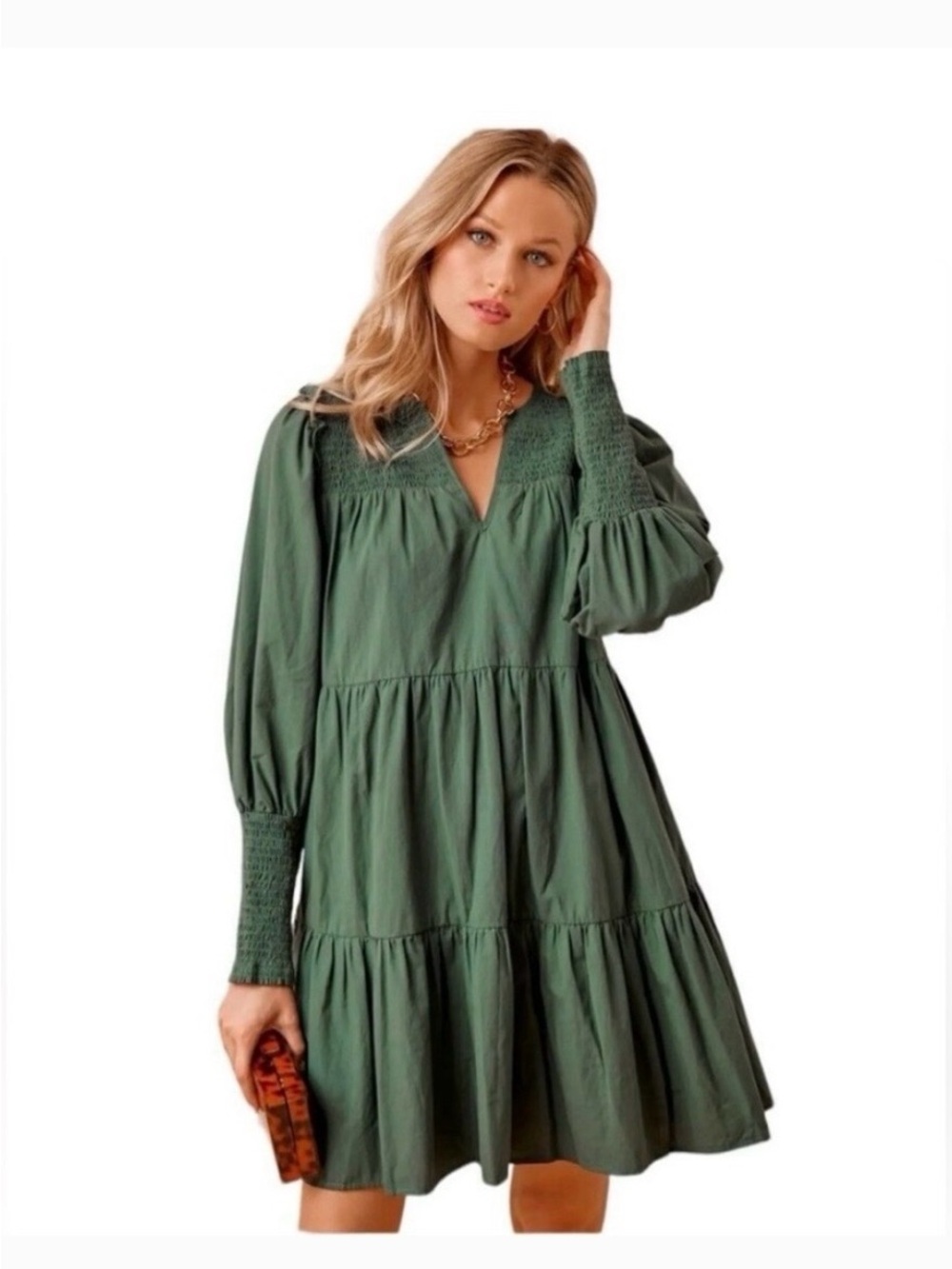 Pomander Place Tuckernuck Ceci Smocked Jaguar Green Dress
